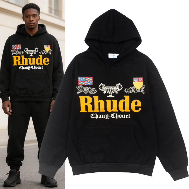 Streetwear Brand Hoodie - Streetwear Brand RHUDE Badge Letter Print