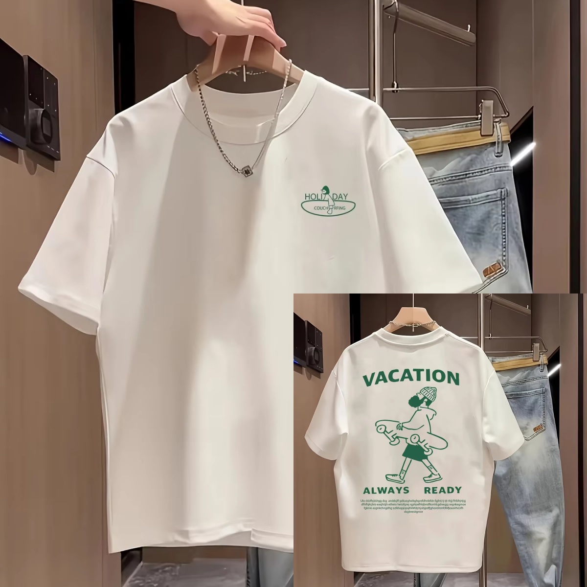 White Figure & Slogan Print Ca - Streetwear Brand Slogans recension och pris