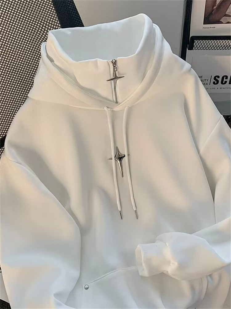 Autumn Winter High Neck Hoodie - Streetwear Brand Hoodie recension och pris