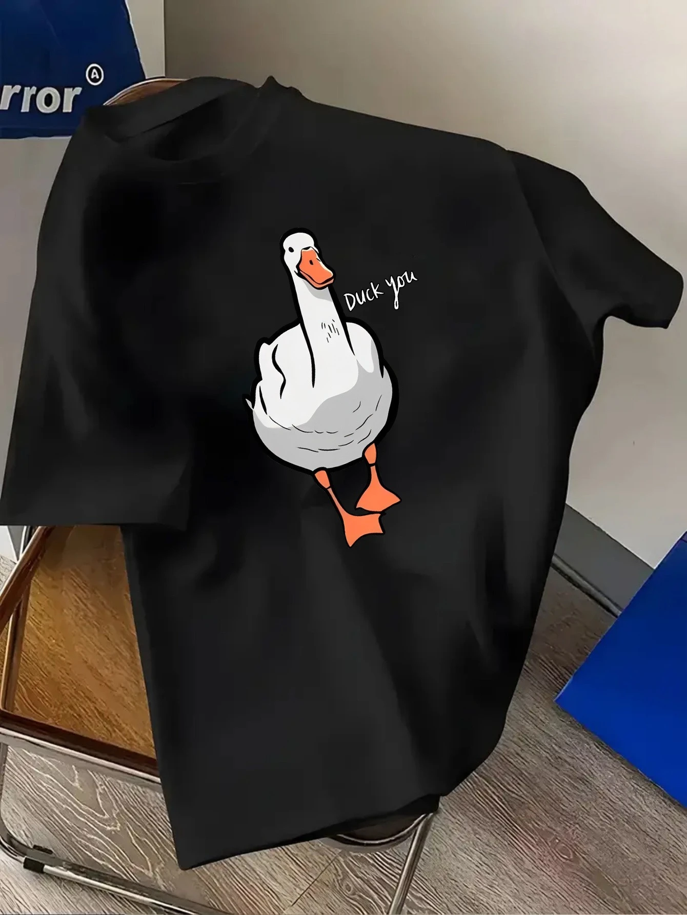 Funny Duck Print Cotton T-shir - Streetwear Brand Y2K recension och pris