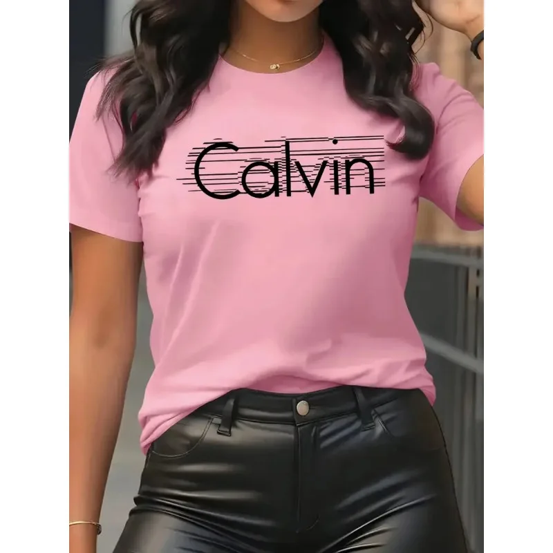 Calvin Women's T-Shirt Leisure - Streetwear Brand Y2K recension och pris