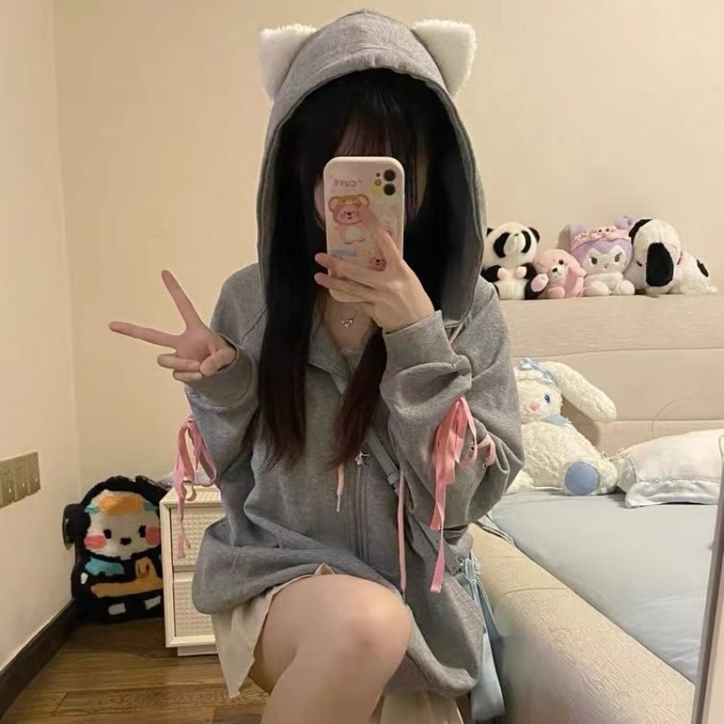 Y2k Women's Hoodie Jacket Cute - Streetwear Brand Y2K recension och pris